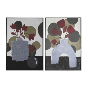 Maľba DKD Home Decor 83 x 4,5 x 122,5 cm 83 x 4,5 x 123 cm Váza Škandinávsky (2 kusov)