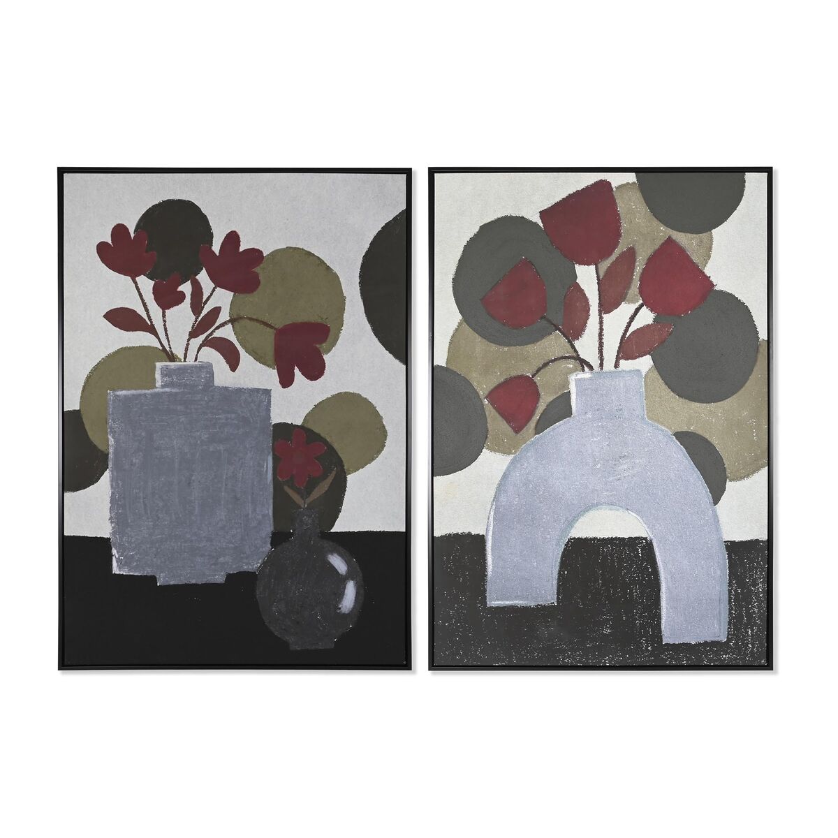 Maľba DKD Home Decor 83 x 4,5 x 122,5 cm 83 x 4,5 x 123 cm Váza Škandinávsky (2 kusov)