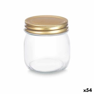 Pohár Transparentná Zlatá Kov Sklo 180 ml 6 x 8 x 6 cm (54 kusov)