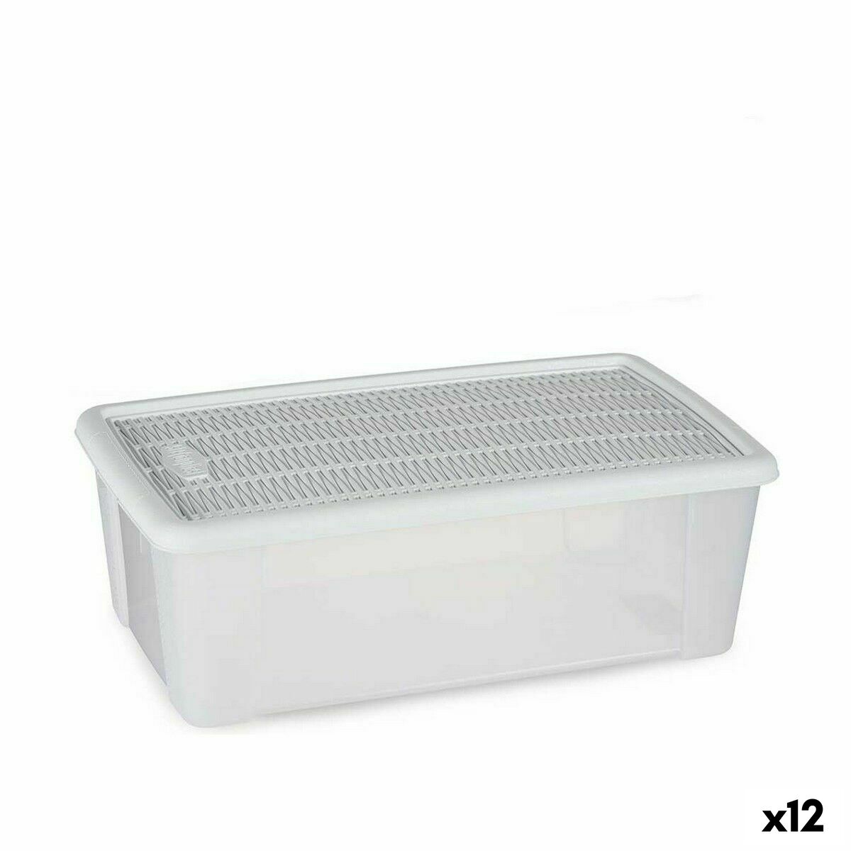 Nádoba na uskladnenie s vrchnákom Stefanplast Elegance Biela Plastické 5 L 19,5 x 11,5 x 33 cm (12 kusov)