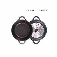 Kastról s pokrievkou Valira BLACK IND 24CM Ø 24 cm Čierna Aluminium