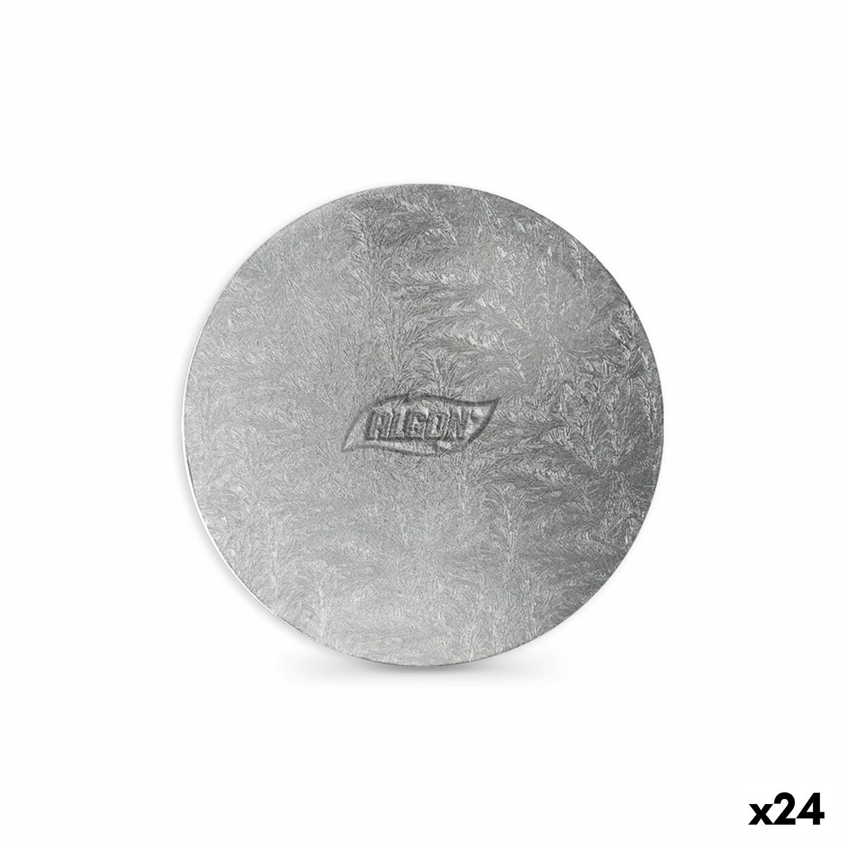 Podstavec na koláč Algon Striebristý 20 x 20 x 1 cm Okrúhly (24 kusov)