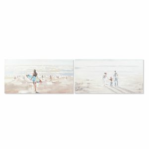 Maľba DKD Home Decor Pláž 120 x 3,7 x 60 cm (2 kusov)