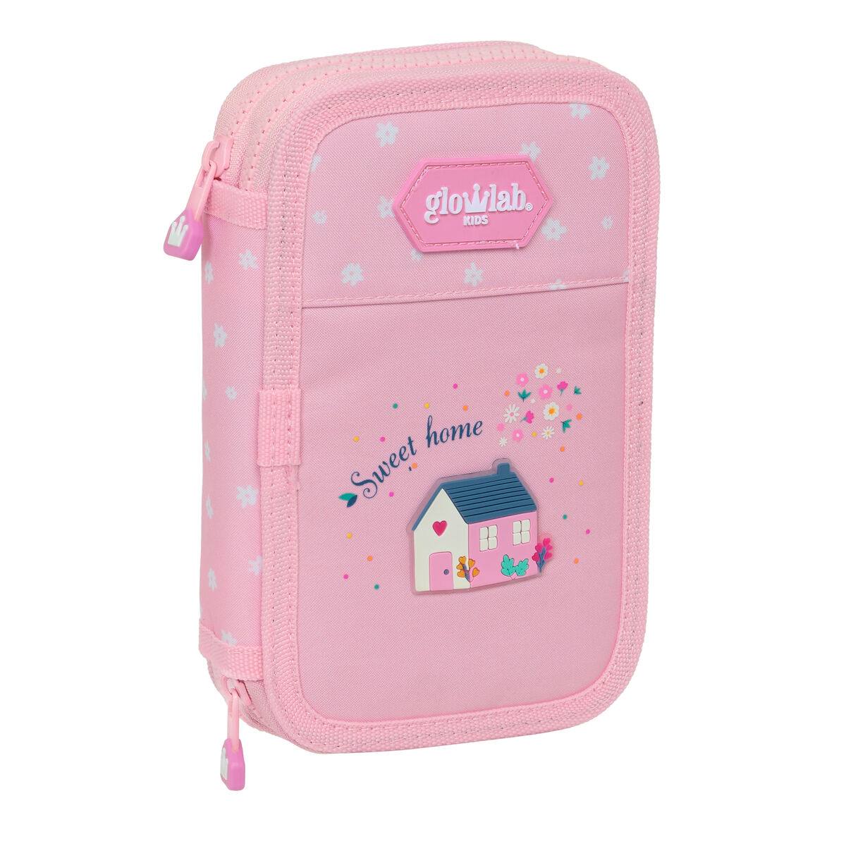 Dvojitý peračník PLUMIER Glow Lab Sweet home Ružová 12.5 x 19.5 x 4 cm (28 Kusy)