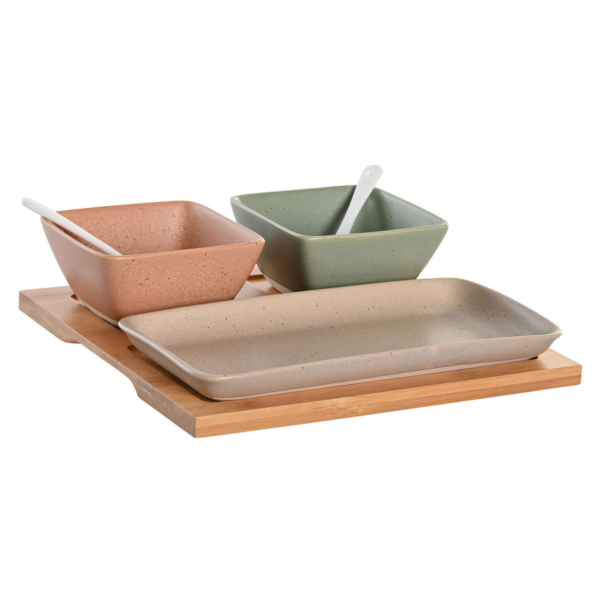 Sada Pohárov na Aperitív DKD Home Decor 24 x 23,5 x 1,5 cm Porcelán Viacfarebná Bambus 6 Kusy Škandinávsky
