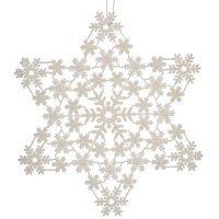 Vianočná ozdoba Hviezda Perleť 31,5 x 32 x 0,1 cm (24 kusov)