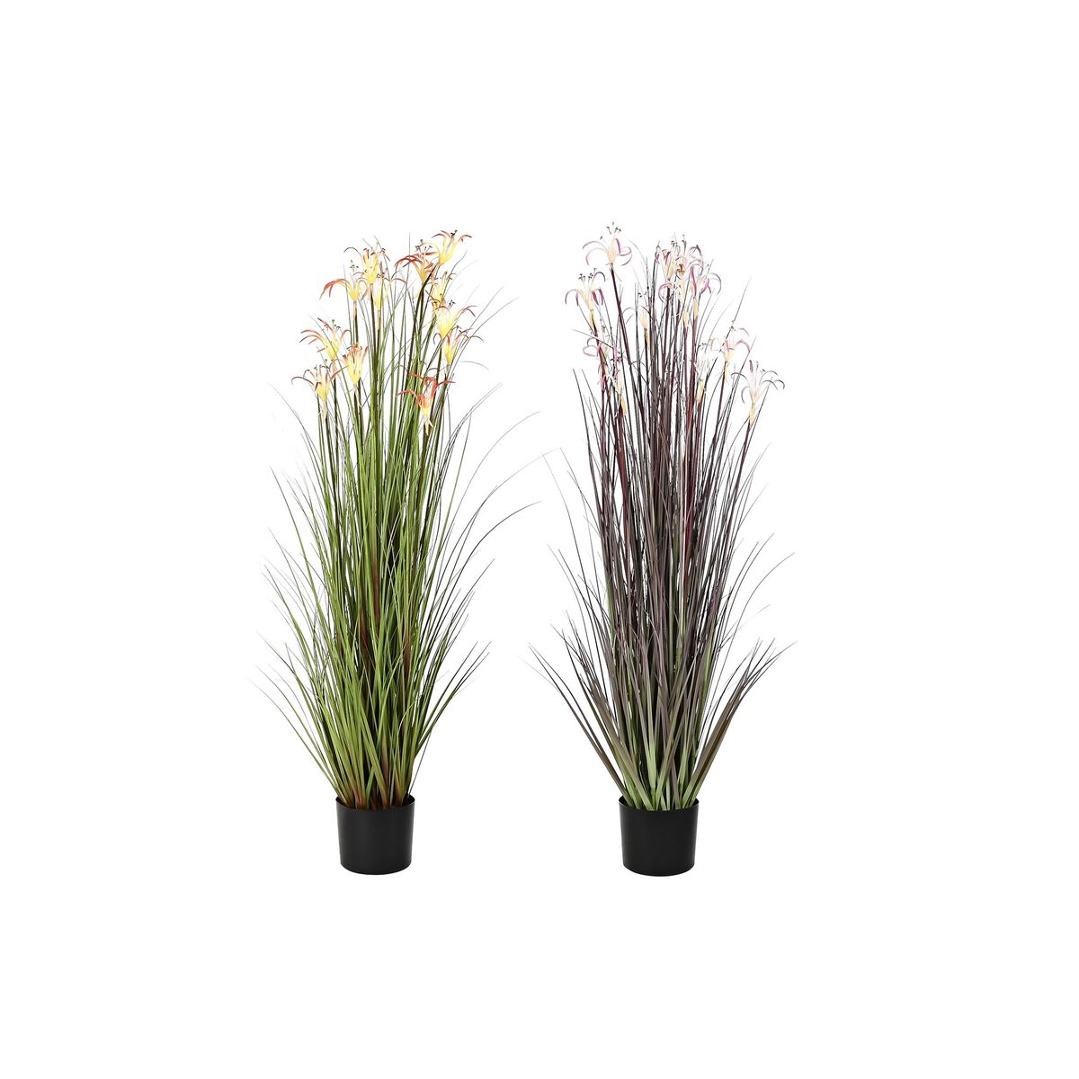 Okrasná rastlina DKD Home Decor 45 x 45 x 140 cm Kov Oranžová zelená Burgundská PVC (2 kusov)