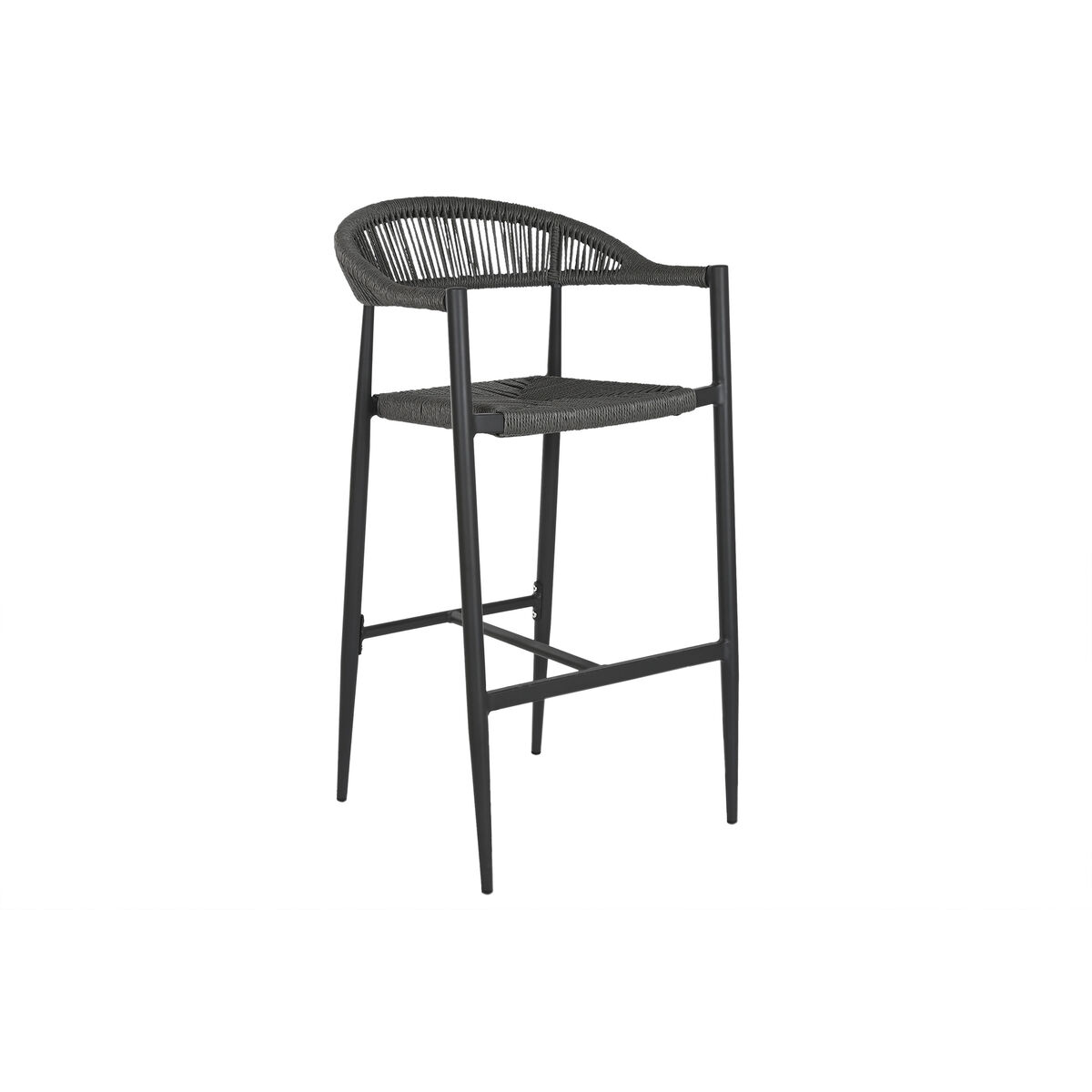 Stolička Home ESPRIT Čierna Tmavo-sivá Aluminium Ratan 52 x 55 x 105 cm