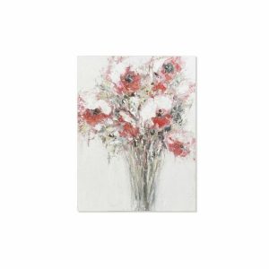Maľba DKD Home Decor Ručne maľované Kvety (90 x 3 x 120 cm)
