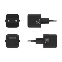 aEi2moAcYfMAqs Stenová nabíjačka Aisens ASCH-25W1P013-BK 25 W Čierna (1 kusov)