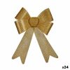 Vianočná ozdoba Laso 23 x 3 x 30 cm Zlatá PVC 33 x 33 x 3 cm (24 kusov)