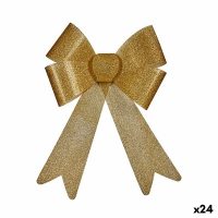 Vianočná ozdoba Laso 23 x 3 x 30 cm Zlatá PVC 33 x 33 x 3 cm (24 kusov)