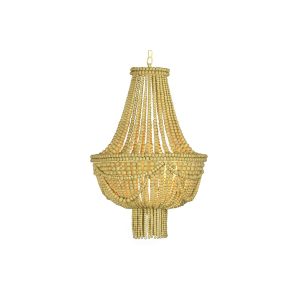 Stropné svetlo DKD Home Decor Kov Gaštanová Žltá 40 W Drevo MDF (40 x 40 x 60 cm)