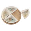 Tácka na chuťovky DKD Home Decor 21,5 x 21,5 x 1 cm Béžová Biela Kamenina Tradičný