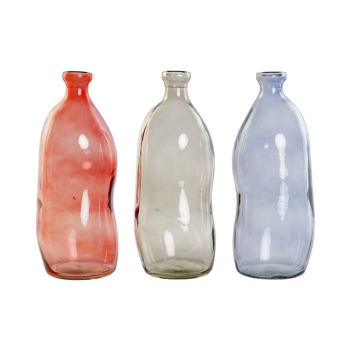 Váza DKD Home Decor Čierna Červená Námornícka modrá Tvrdené sklo 13 x 13 x 35 cm (3 kusov)
