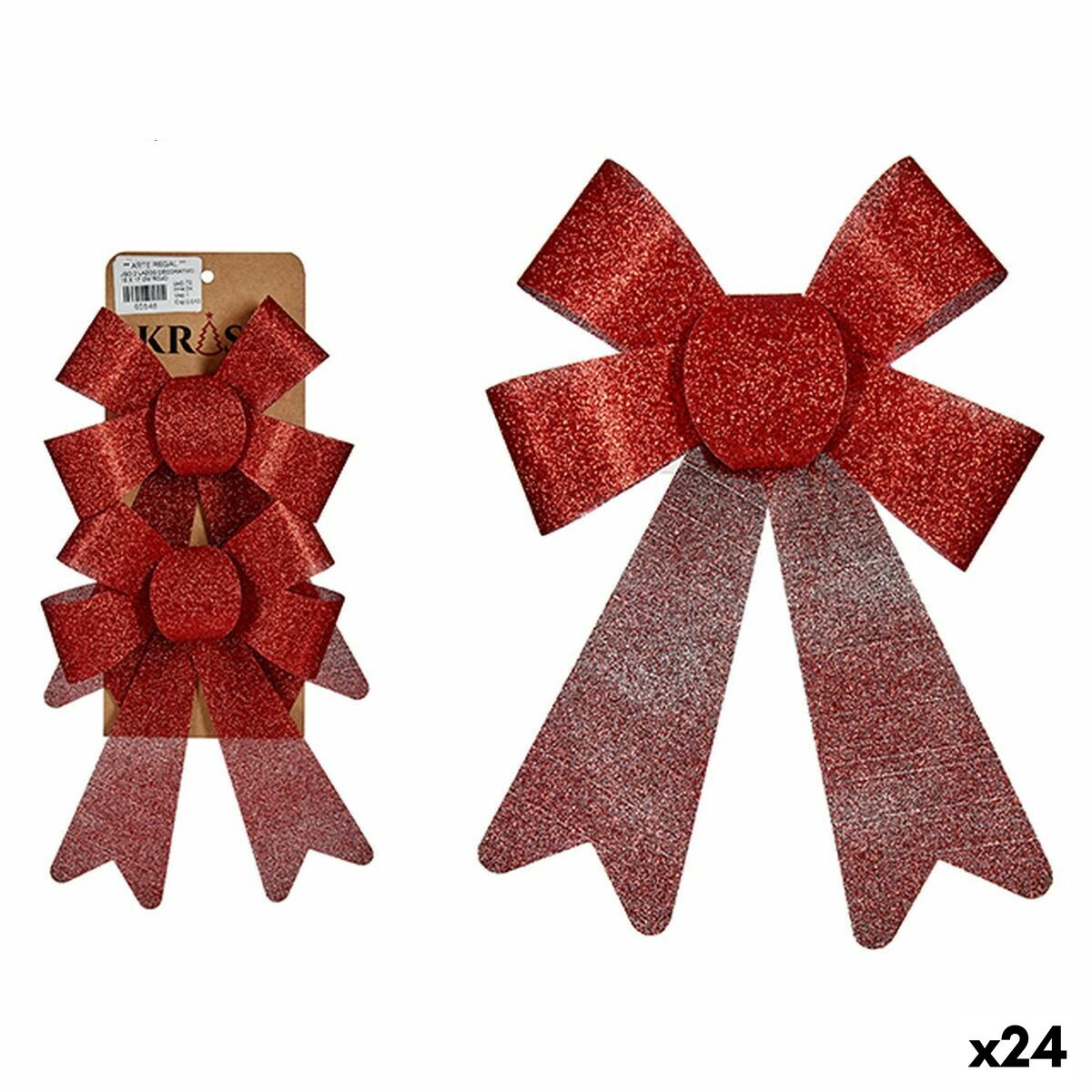 Sada vianočných ozdôb Laso Červená PVC 15 x 2 x 17 cm (24 kusov)