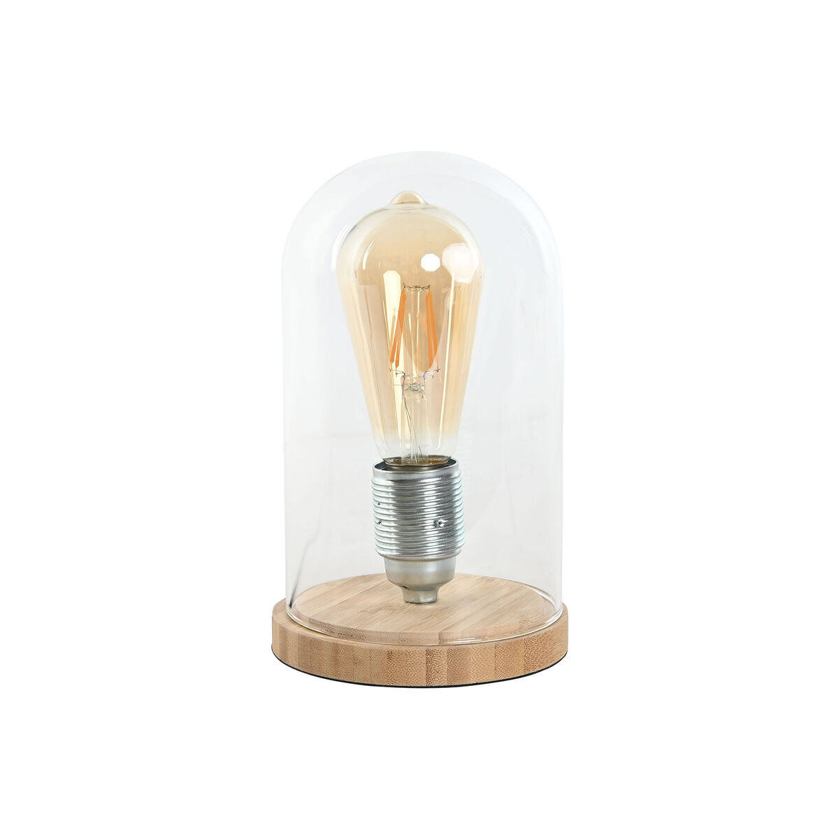 Stolná lampa Home ESPRIT Prírodná Bambus Sklo 50 W 220 V 13 x 13 x 22 cm