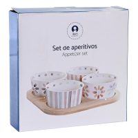 Tácka na chuťovky DKD Home Decor 19,7 x 19,7 x 1 cm Viacfarebná Kamenina