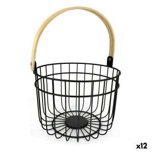 Dekoračný košík Quttin Rustic Okrúhla 4 mm 28 x 26,5 x 22 cm (12 kusov)