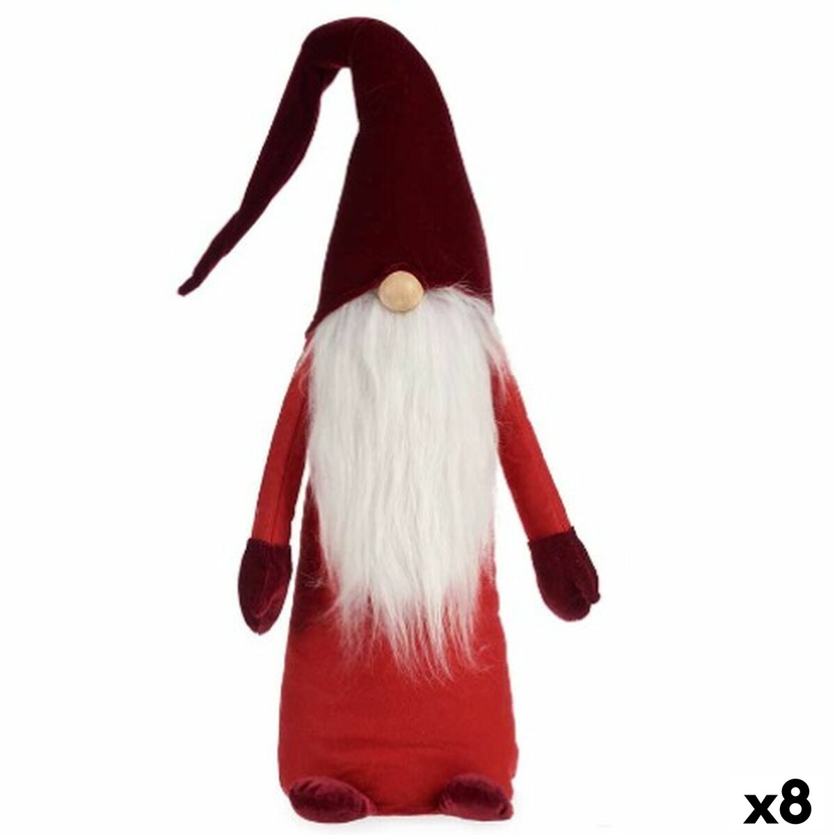 Dekoratívne postava Škriatok Biela Červená Polyester Drevo Piesok 20 x 100 x 25 cm (8 kusov)