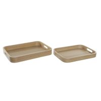 Tácka na chuťovky DKD Home Decor Prírodná Škandinávsky 40 x 30 x 5,5 cm (2 kusov)