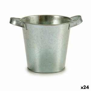 Kvetináč Kocka Striebristý Zinok 20 x 14 x 16,2 cm (24 kusov)