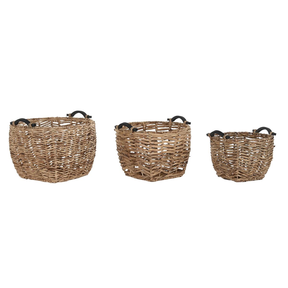 Súprava košíkov DKD Home Decor Drevo Koloniálny štýl Vlákna (46 x 46 x 40 cm)