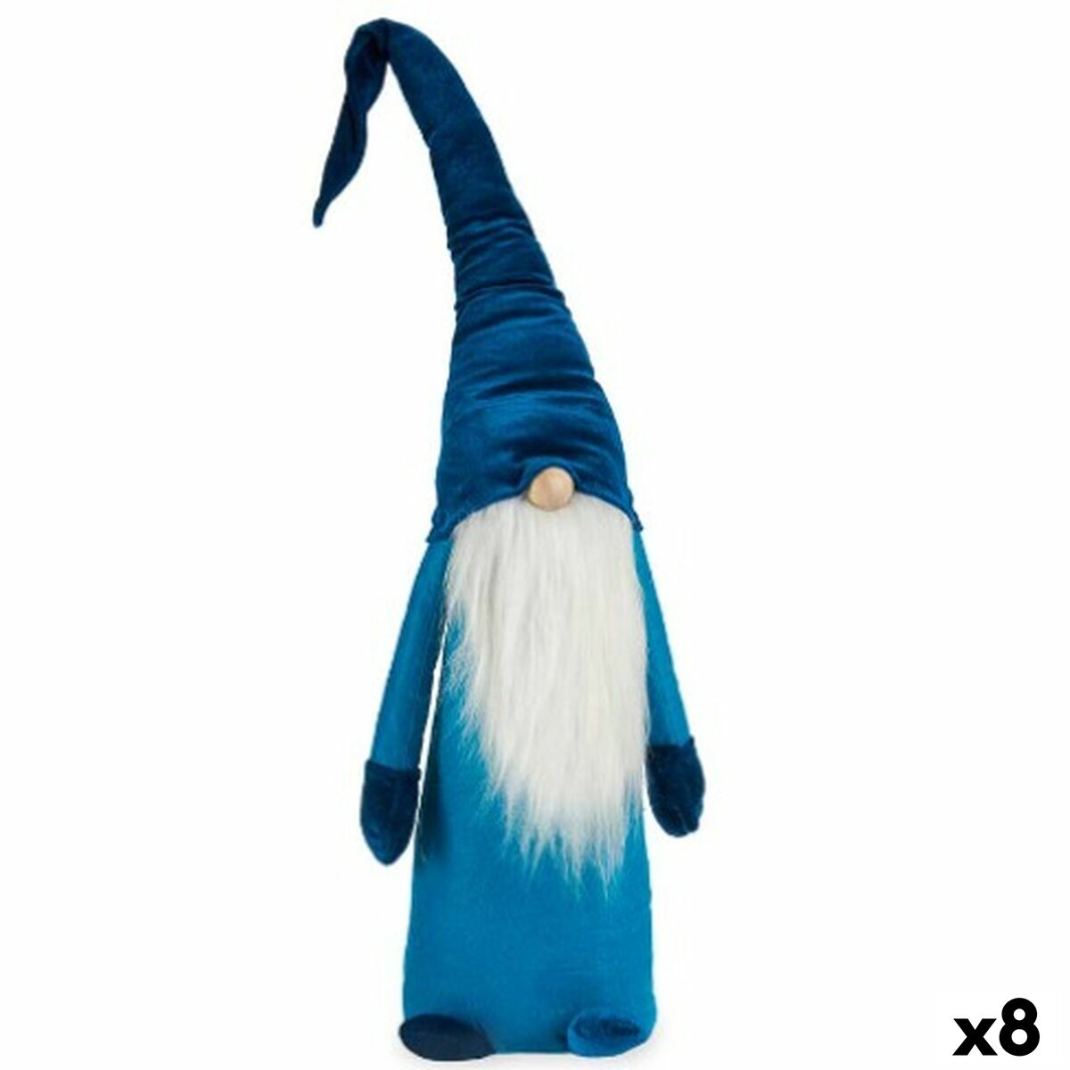 Dekoratívne postava Škriatok Modrá Biela Striebristý Polyester Drevo Piesok 20 x 100 x 25 cm (8 kusov)