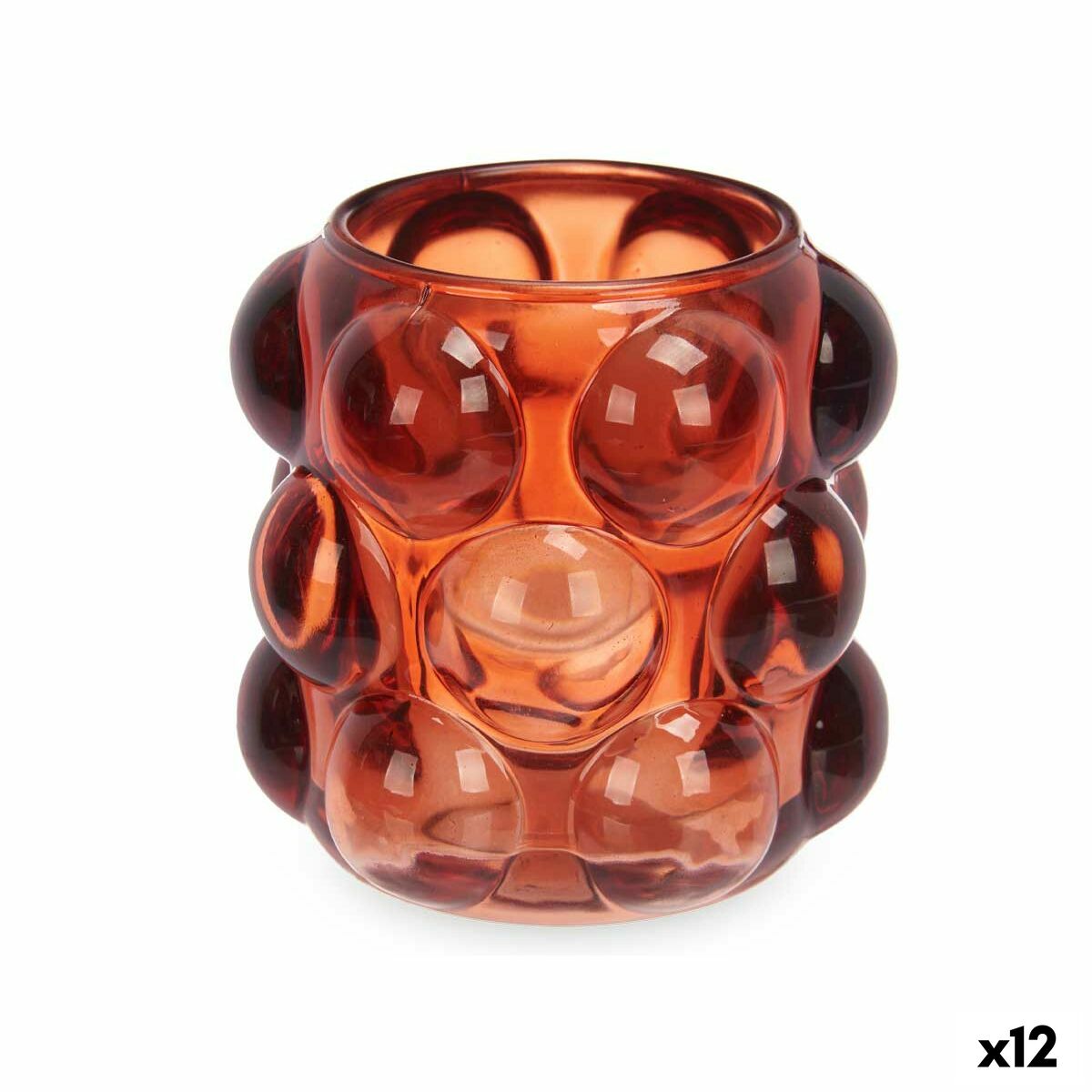 Svietnik Mikrosféra Oranžová Sklo 8,4 x 9 x 8,4 cm (12 kusov)