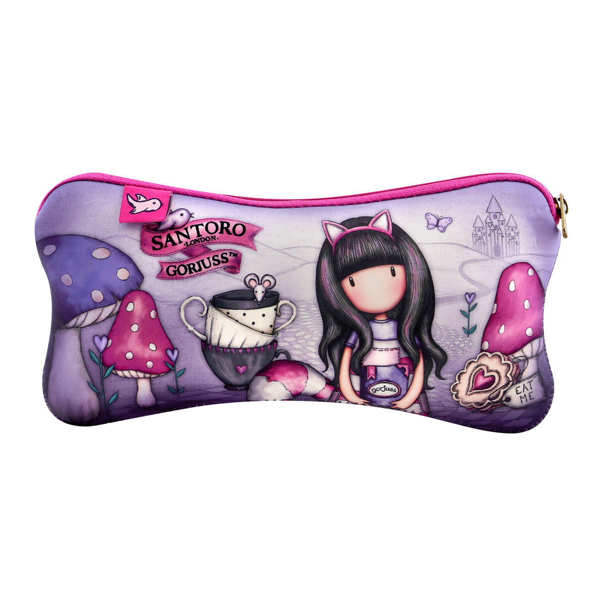 Školské púzdro Gorjuss Cheshire cat Purpurová (22 x 11.3 x 1 cm)