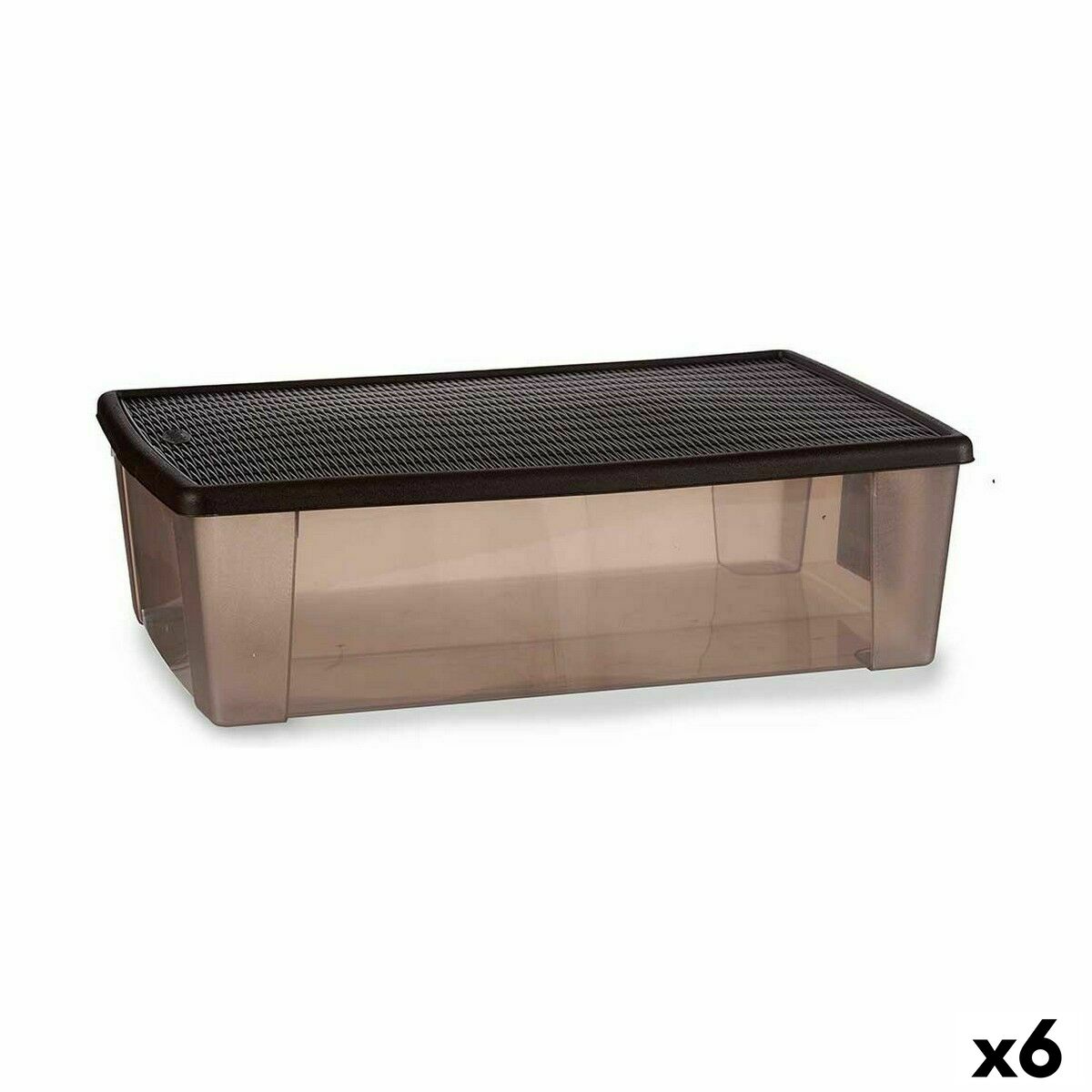 Nádoba na uskladnenie s vrchnákom Stefanplast Elegance Gaštanová Plastické 30 L 38,5 x 17 x 59,5 cm (6 kusov)