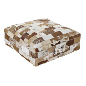 Vankúšik DKD Home Decor Podlaha Polyester Koža Aluminium Viacfarebná Koloniálny štýl (60 x 60 x 20 cm)