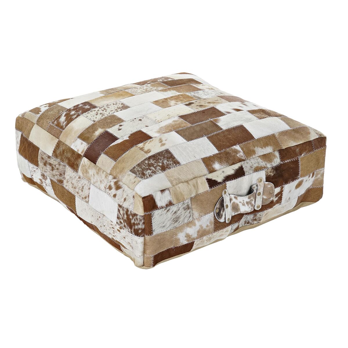 Vankúšik DKD Home Decor Podlaha Polyester Koža Aluminium Viacfarebná Koloniálny štýl (60 x 60 x 20 cm)