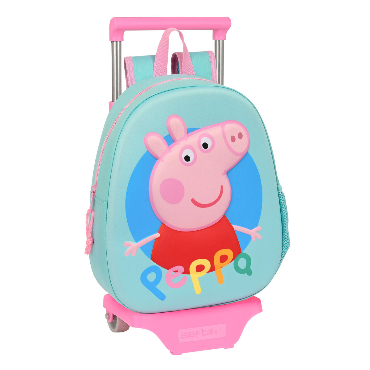 Školská taška na kolieskach Peppa Pig Tyrkysový (27 x 32 x 10 cm)