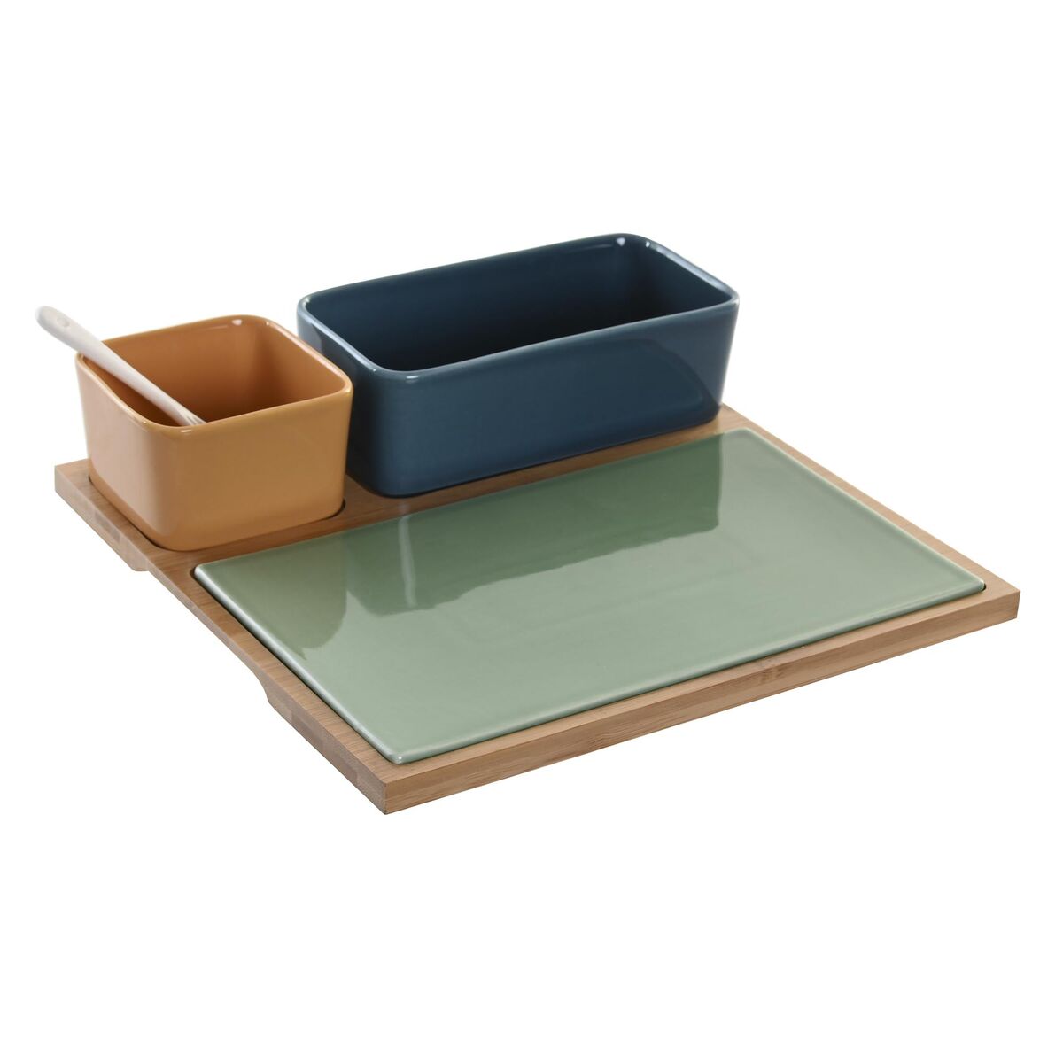 Sada Pohárov na Aperitív DKD Home Decor Porcelán Viacfarebná Bambus 5 Kusy (27 x 26 x 8 cm)