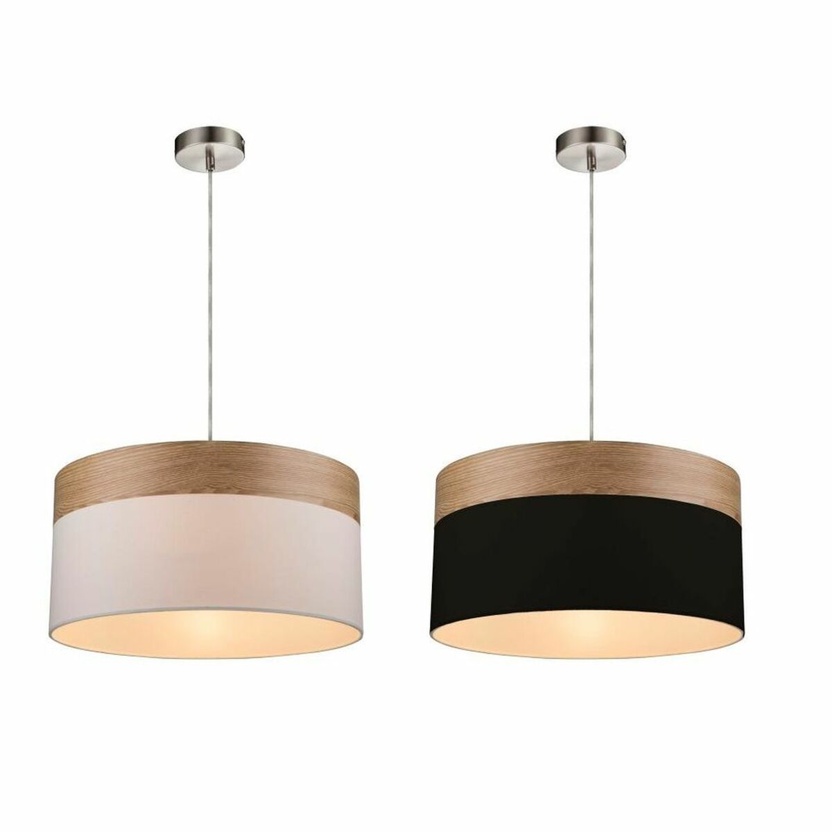 Stropné svetlo DKD Home Decor Biela Čierna Viacfarebná Striebristý Prírodná Kov 50 W Scandi 220 V 30 x 40 cm 38 x 38 x 25 cm (2