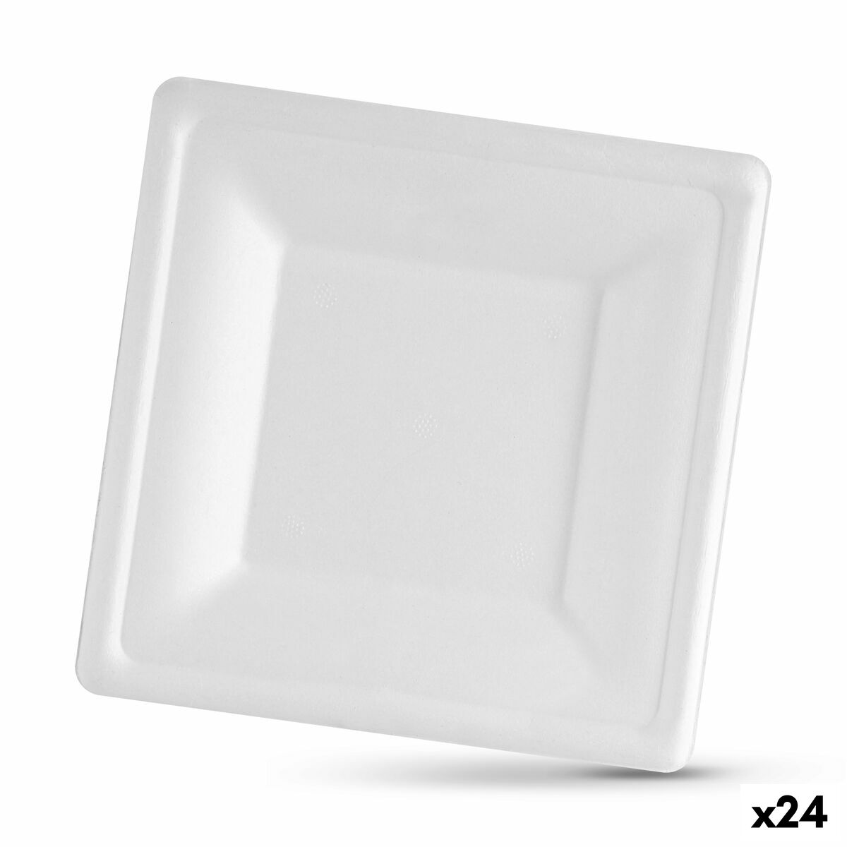 Sada tanierov Algon Jednorázový; nevratný Biela Cukrová trstina Hranatý 16 cm (24 kusov)