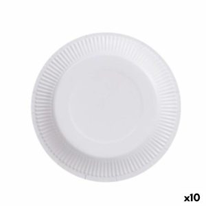 Sada tanierov Algon Jednorázový; nevratný Biela Kartón 18 cm (10 kusov)