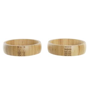 Miska na šalát DKD Home Decor Prírodná Bambus 20 x 20 x 5 cm
