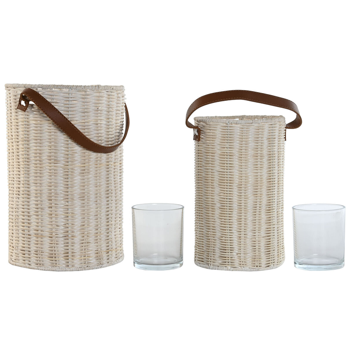 Svietnik Home ESPRIT Sklo 20 x 20 x 30 cm (2 kusov)