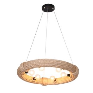 Stropné svetlo DKD Home Decor Gaštanová Lano (51 x 51 x 10 cm) (47 X 47 X 10 CM)