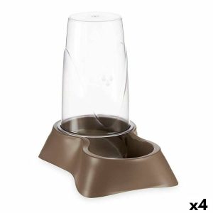 Misky pre domáce zvieratá Dávkovač Gaštanová Polypropylén 3,5 L 21,5 x 32,5 x 32,5 cm (4 kusov)
