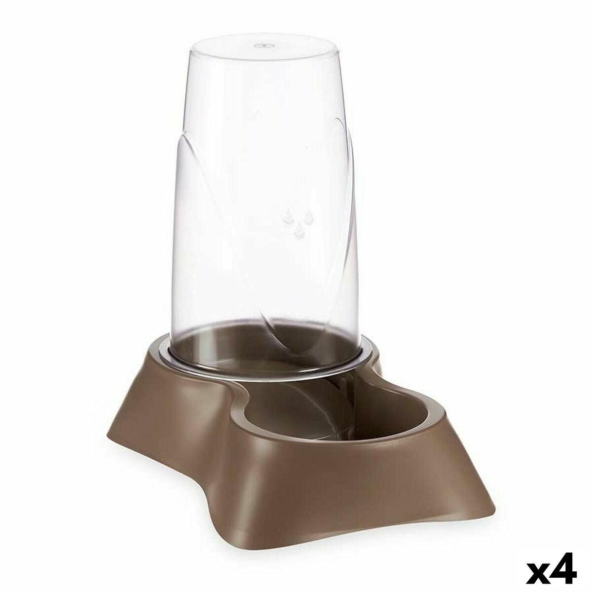 Misky pre domáce zvieratá Dávkovač Gaštanová Polypropylén 3,5 L 21,5 x 32,5 x 32,5 cm (4 kusov)