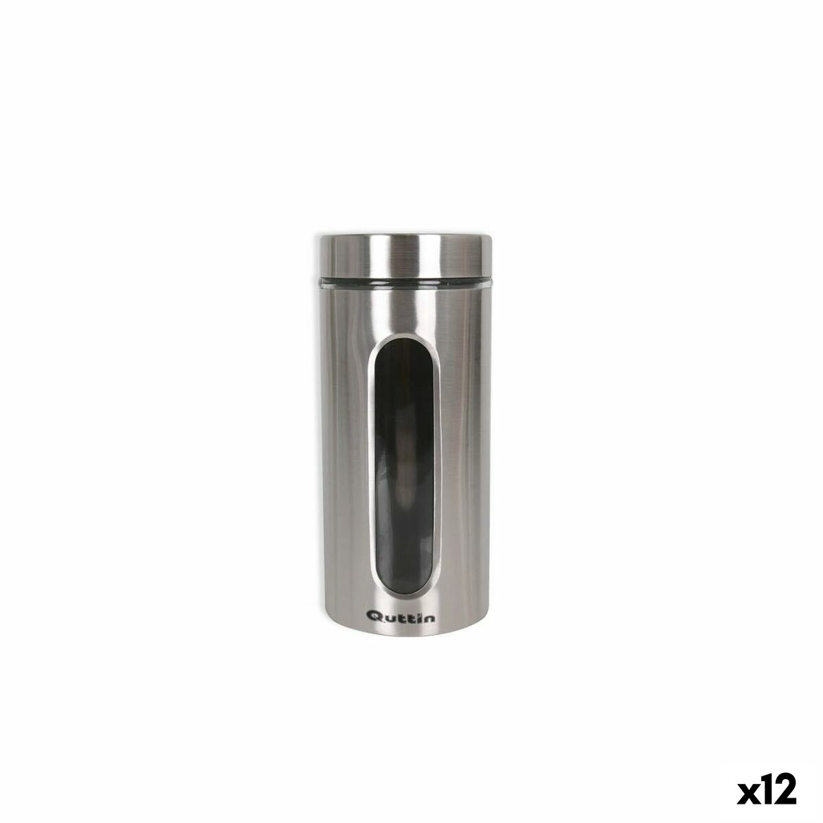 Pohár Quttin Transparentná Striebristý Sklo Oceľ 1,5 L 10 x 10 x 22,8 cm (12 kusov)