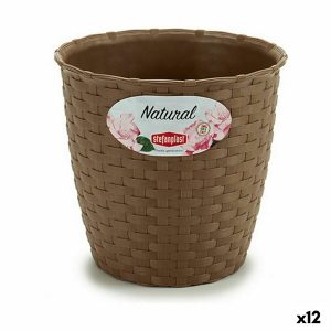 Kvetináč Stefanplast Gaštanová Plastické 14 x 13 x 14 cm (12 kusov)