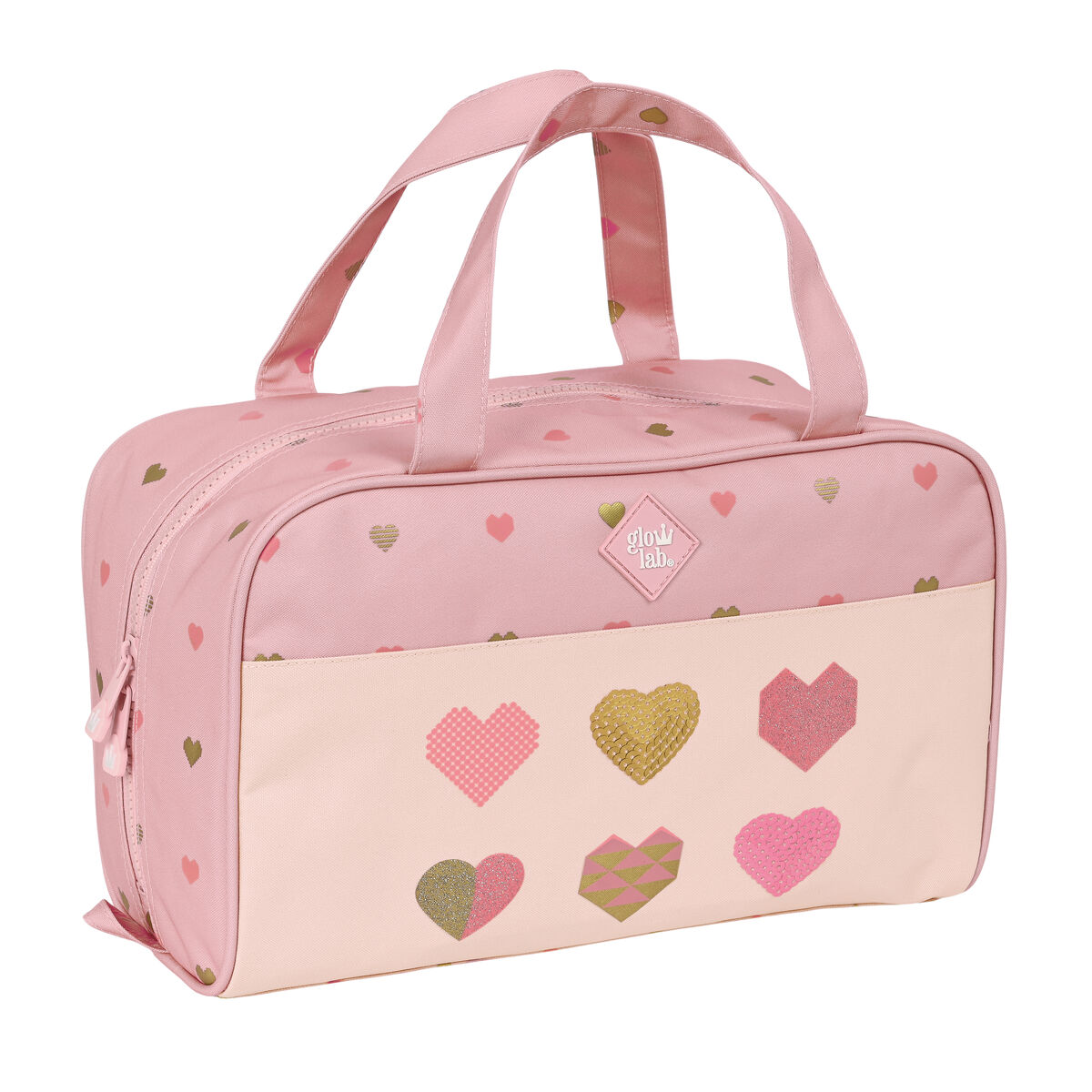 Nevyhnutné do školy Glow Lab Hearts Ružová 31 x 14 x 19 cm