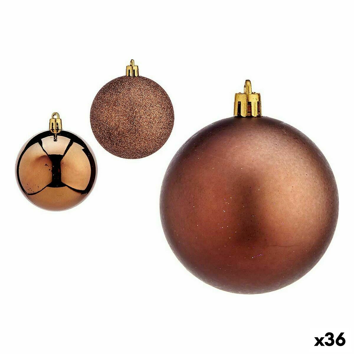 Sada vianočných gúľ Gaštanová Plastické ? 7 cm (36 Kusov)