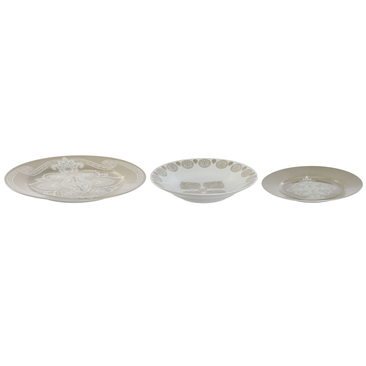 Súprava Tanierov Home ESPRIT Modrá Béžová Porcelán 18 Kusy 27 x 27 x 2 cm