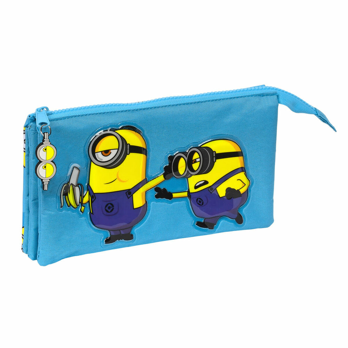 Trojitý peračník Minions Minionstatic Modrá (22 x 12 x 3 cm)