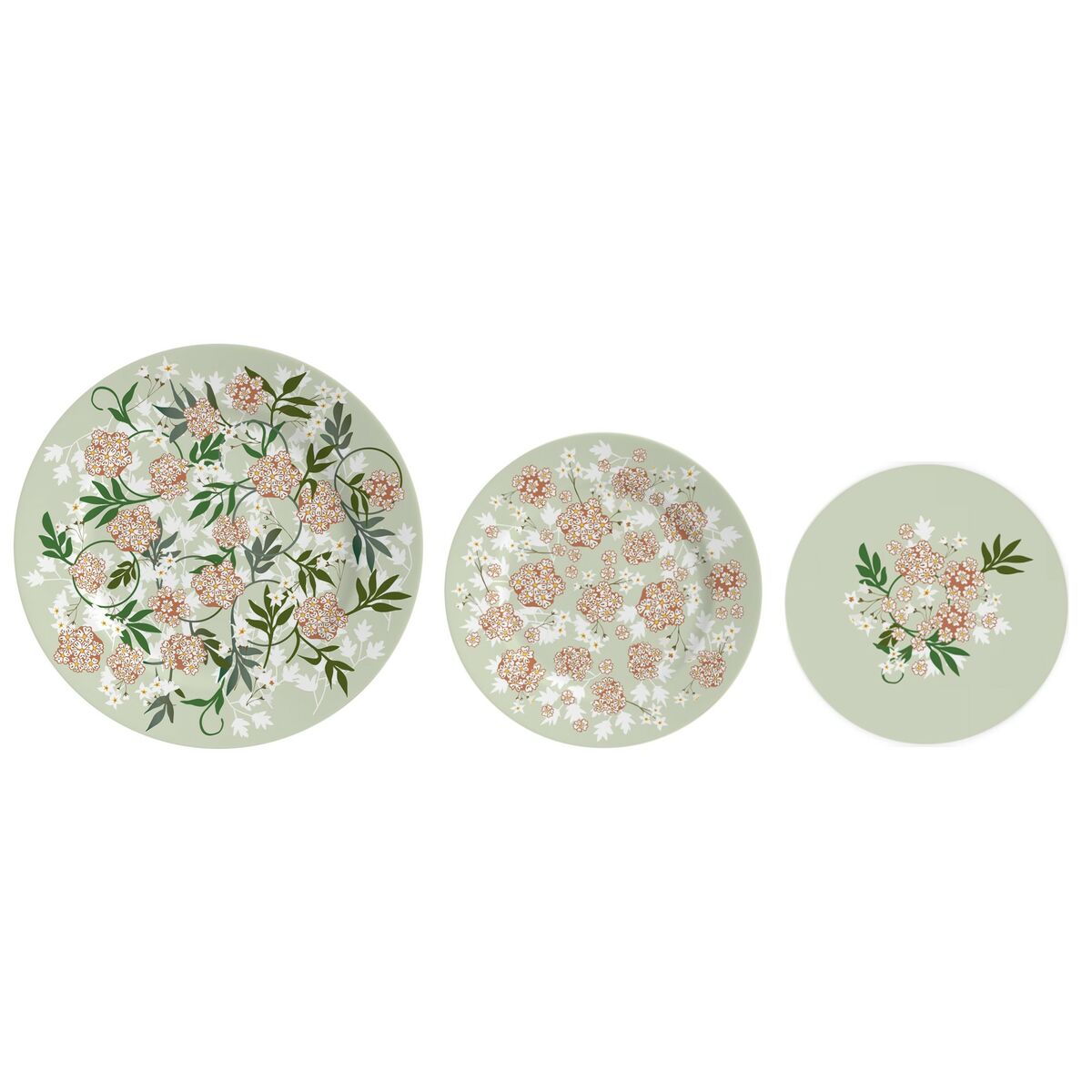 Plochý tanier DKD Home Decor Porcelán Tradičný 27 x 27 x 3 cm 18 Kusy